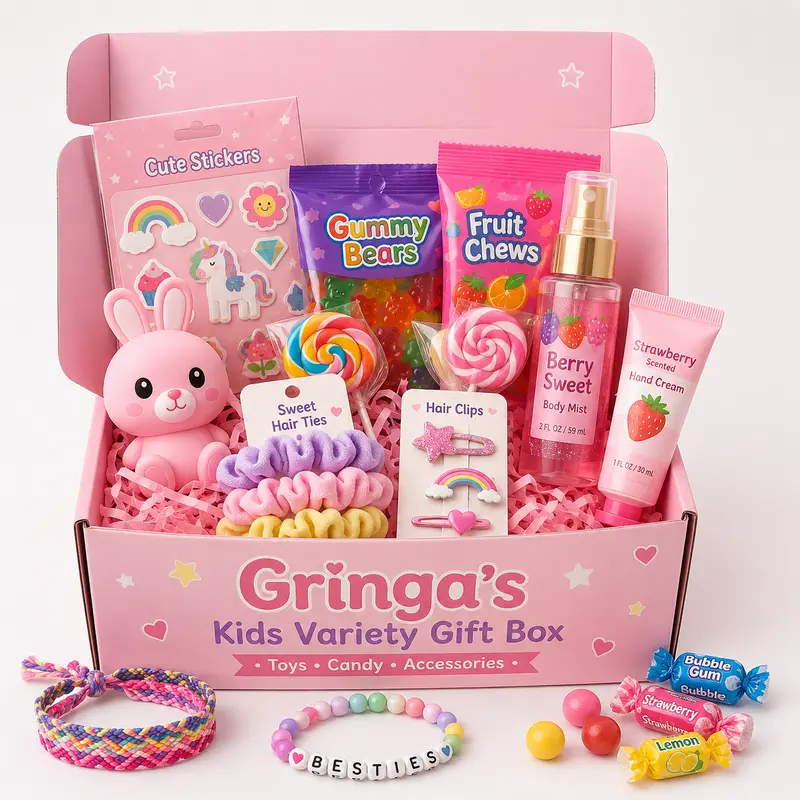 Gringa’s Kids Variety Gift Box – Toys, Candy & Accessories