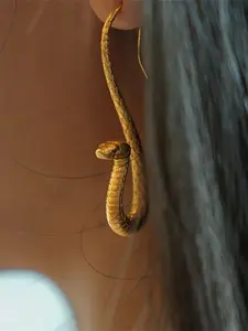 Punk Style Snake-Shaped Earrings, Ear Studs for Women, Unique Party Jewelry Accessory, Trendy Daily Wear Fashion Statement Piece