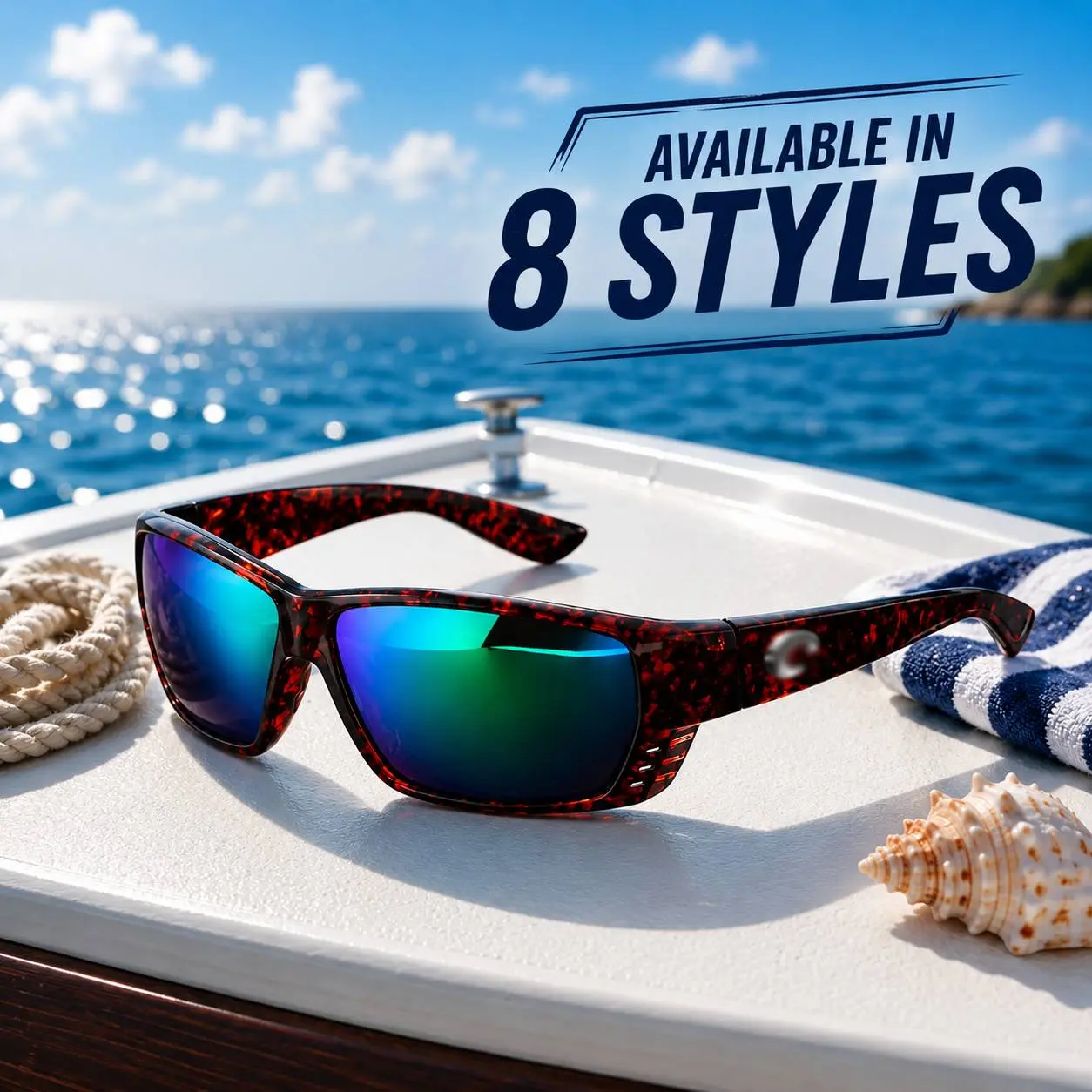 Costa Del Mar 580G Fantail Men’s Polarized Sunglasses, Fishing Eyewear for Boating, Beach & Outdoor Sports