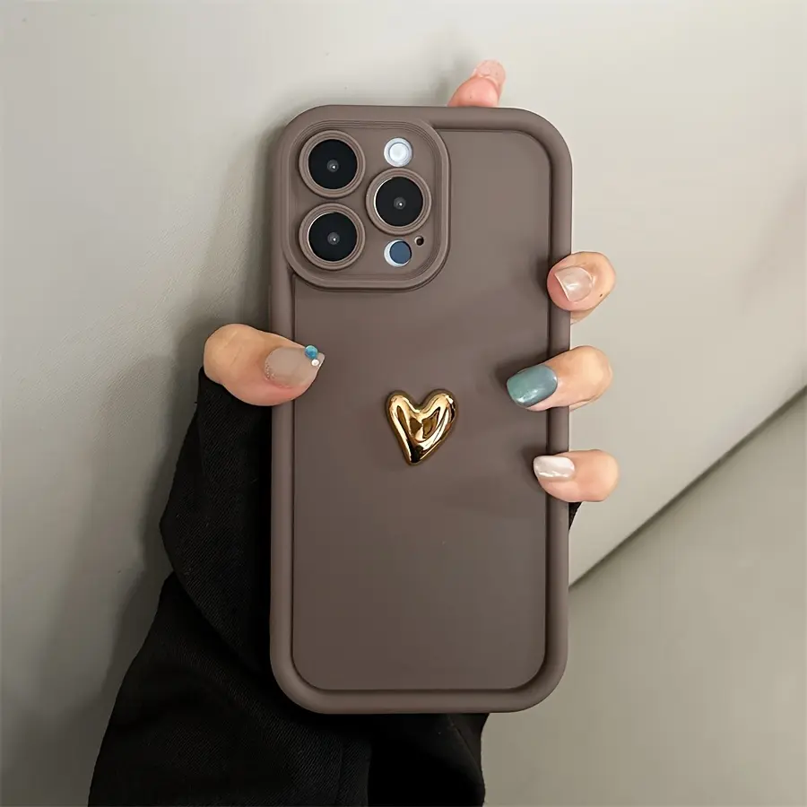 Tpu Anti-Drop Phone Case with Aesthetic 3D Heart Design, Compatible with iPhone 6/7/8/x/XS/XR/XS Max/11/12/13/14/15/16/17 Pro Max