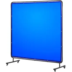 VEVOR Welding Screen with Frame, 6x 8 FT Welding Curtain Screen, Flame-Resistant Vinyl Safety Protection Screens with Lockable Swivel Wheels 6-Level UV Protection for Workshop/Industrial Use, BlueVEVOR Super Brand Day