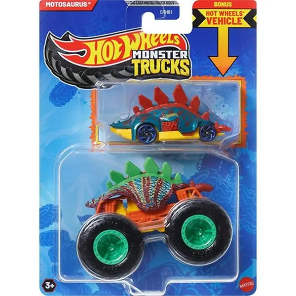 Mattel - Hot Wheels Monster Truck & Car - MOTOSAURUS & MOTOSAURUS [JCG40]