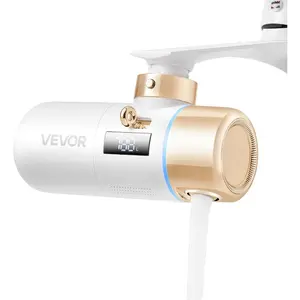 VEVOR Skincare Water Filter, Faucet Mount Water Filters with Micro - Nano Bubble for Skin, Sink Tap Purifier, Removes Chlorine with 1 Filter, for Kitchen and Bathroom Faucets, White+ GoldVEVOR Super Brand Day