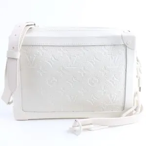 Pre-owned Louis Vuitton Leather Crossbody Bags Taurillon Monogram Solar Ray Soft Trunk Powder White