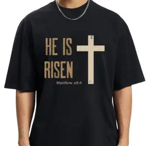 Easter Sunday Tee, He is Risen Matthew 28:6, Jesus Shirt for Both Women and Men jh01