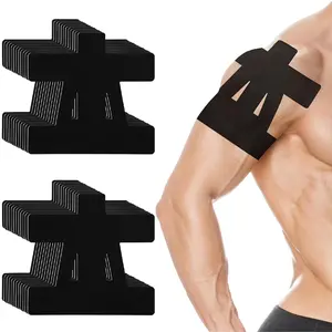 Precut Kinesiology Tape for Knees, 20 Pcs - Knee Support & Stability, Knee Pain Relief Athletic Tape - Waterproof & Elastic, Breathable Hypoallergenic Latex-Free Tape, Black