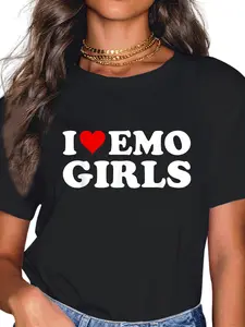 100% Cotton I Love Emo Girls T-Shirt