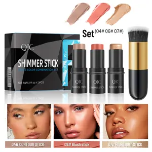 4-Piece Contour Stick Set, Includes Highlighter, Blush & Bronzer, Waterproof & Long-Lasting, Suitable for All Skin Types, Perfect Gift Idea