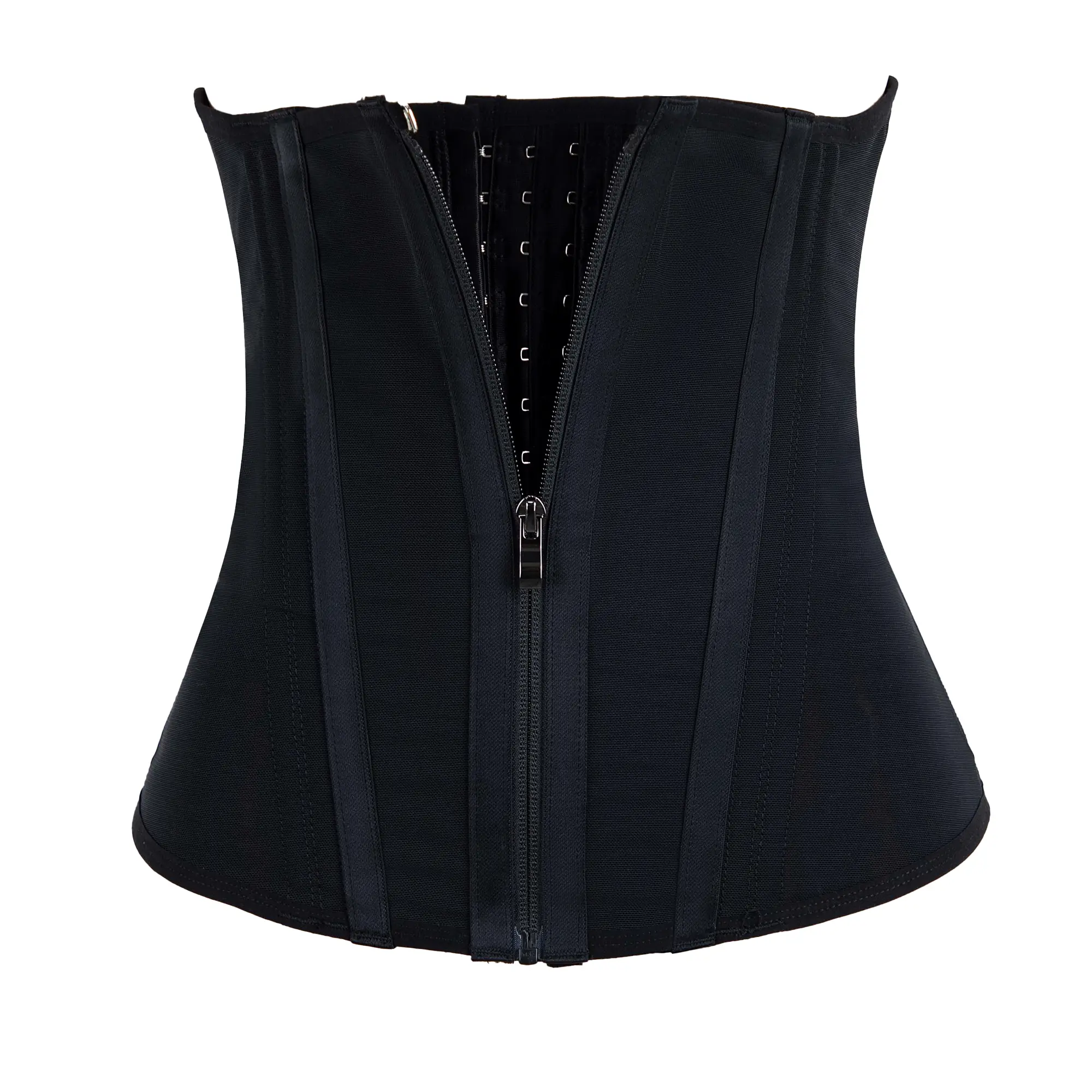Women's Full Body Zippered Waist Trainer Shaper - Loral Lace Corset Lingerie Set, Compression Tummy Control Bodysuit, Loose Faja Moldeadora Support, Basic Black Fajas Para Mujer