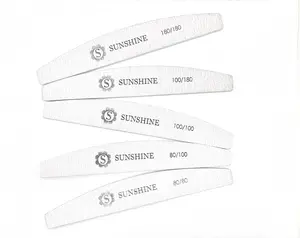 10pcs Halfmoon Nail Files - Professional Jumbo Nail Files for Acrylic, Gel, Dip Powder, and Poly Gel Nails