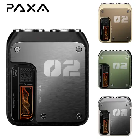 PAXA Mini Titanium Electric Facial Shaver - Magnetic Metal Blades, Curved Blade Mesh, Waterproof, Skin-Friendly, Washable, Rechargeable Battery, High-Speed Motor, Compact Travel Size Grooming Gadget, Floating Head, Antibacterial, Unique Gifts for Men