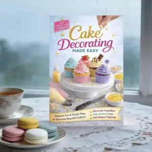 Cake Decoration Beginner Book for Baking Newbies, Step-By-Step Tutorial, Easy-To-Learn Piping and Cupcake Decorating Techniques