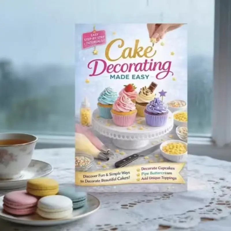 Cake Decoration Beginner Book for Baking Newbies, Step-By-Step Tutorial, Easy-To-Learn Piping and Cupcake Decorating Techniques