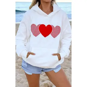 Beginning White And Red Heart Hoodie
