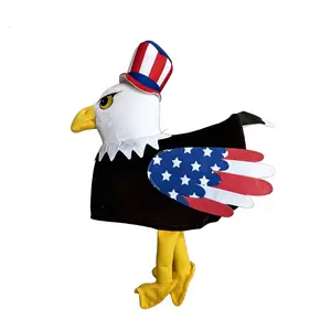 Bald Eagle Independence Day Party Hat, Uncle Sam Inspired Plush Cap, American Pride Holiday Gathering Headwear, Funny American Eagle Bird Hat, Perfect Gift for Dad, Friends & Family