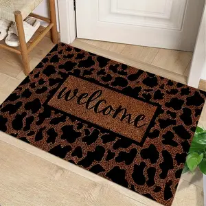 Vintage Leopard Print Rug, Animal Print Rug, Soft Flannel Door Mat, Non-Slip Indoor Carpet, Home Decorative Rugs, Perfect for Entryway, Living Room, Hallway, Bedroom, Bathroom