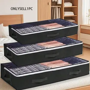 Foldable Under Bed Storage Bag, Closet Organizer Box, Bed Bottom Storage Container, Ideal for Storing Paper, Blankets, Towels, Clothes, Quilts