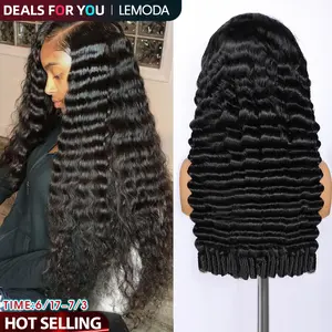 【DEALS FOR YOU]Lemoda 13x6 Burmese Loose Deep Wave Curly Wig Human Hair 200 Density 13x4 Curly Lace Front Wigs Human Hair HD Transparent Lace Wig Pre Plucked 15A Burmese Virgin Human Hair Wigs for Women summerwins