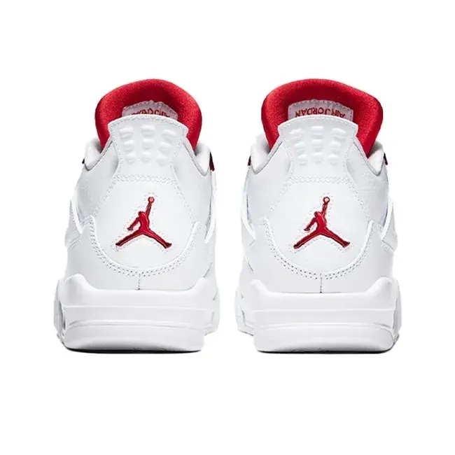 Unisex Retro 4 White Red Basketball Shoes Cushion Rubber Outsole Casual Street Sneakers With Original Shoe Box