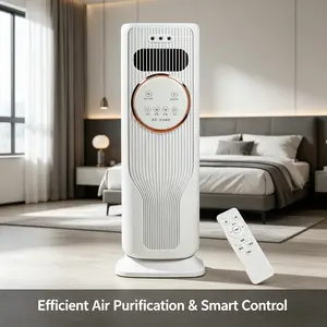 Year-Round Comfort 2-in-1 Bladeless Tower Fan & Heater – 3 Fan Speeds, 2 Heat Levels, Easy Remote Control, Ice/Water Cooling, Energy Saving, Compact Slim Shape, Safe for Home Use, Reliable Cooling & Heating Solution for Any Indoor Space