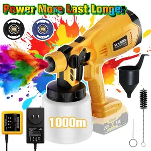 Outdoorfun Cordless Paint Sprayer 30000RPM High Speed for Dewalt 20V MAX Battery, HVLP Spray Paint Gun with 4 Copper Nozzles and 3 Patterns for Furniture Home House Painting Outdoorfun