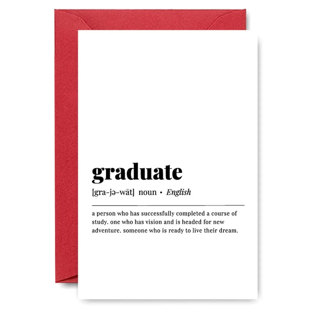 Dictionary Definition Of Graduate Greeting Card, Inspirational Graduation Card, Great Gift for Graduate, Student, Or Loved Ones