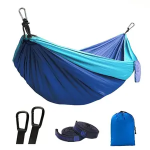 Camping hammock, double/single portable hammock, comes with 2 tree straps and an accompanying storage bag, perfect for outdoor, indoor, beach, and camping use