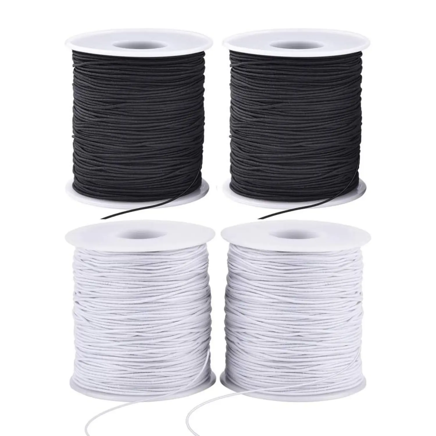 4Pcs Stretchy Bracelet String, 1mm Elastic String for Bracelets, 2 White & 2 Black Elastic Cord for Bracelets, Friendship Bracelet String, Tensile Strength String for Crafts, Necklaces & Beads - Home Improvement.