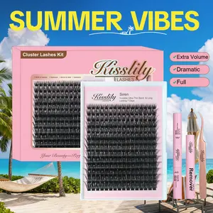Siren | Kisslily 100D Dramatic Fluffy Lash Clusters Kit I Mega Volume Lashes, D-Curl, DIY Ultra Soft Eyelashes Extension Individual lashes, Waterproof Long Lasting bond seal remover Makeup #Summervibes summervibes
