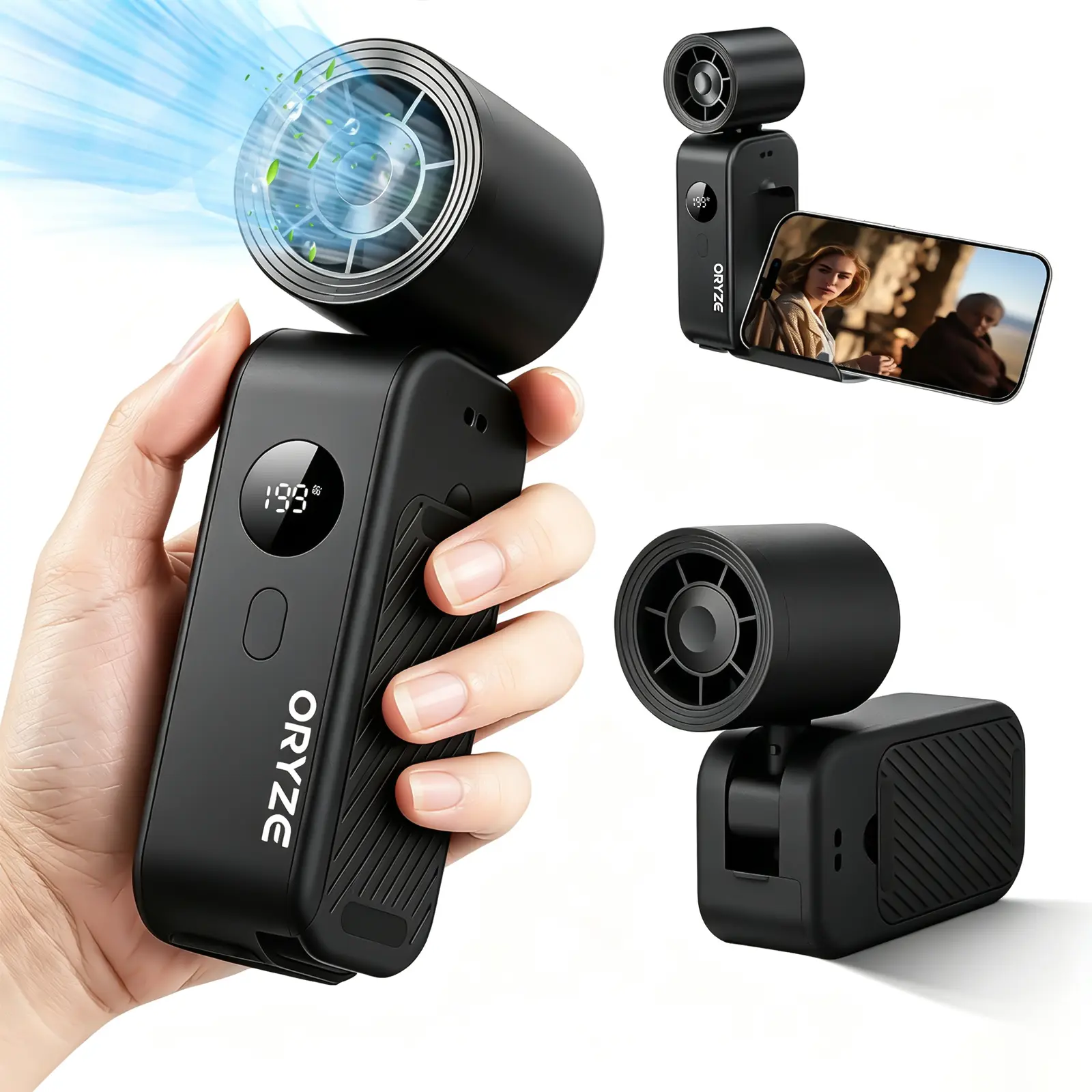 Handheld High Speed Fan 5-in-1 Rechargeable , Adjustable Airflow, USB Cooling, Perfect forTravel, Office, and Personal Use - Protection DealsForYouDays
