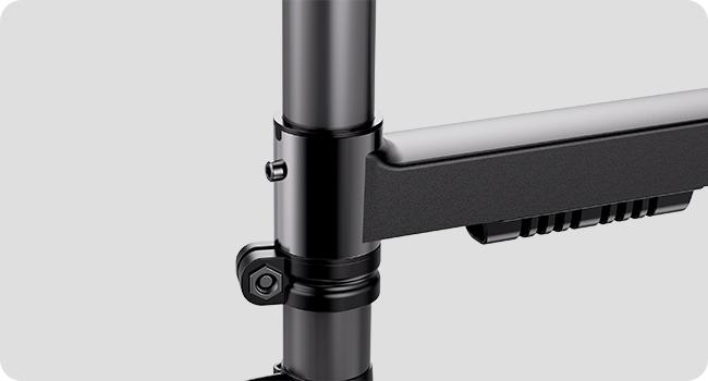 HUANUO Supports 13-32″ screens, up to 19.8 lbs per arm. Features built-in C-clamp, enhanced stability, and upgraded cable management. VESA 75x75mm/100x100mm compatible. Black finish.