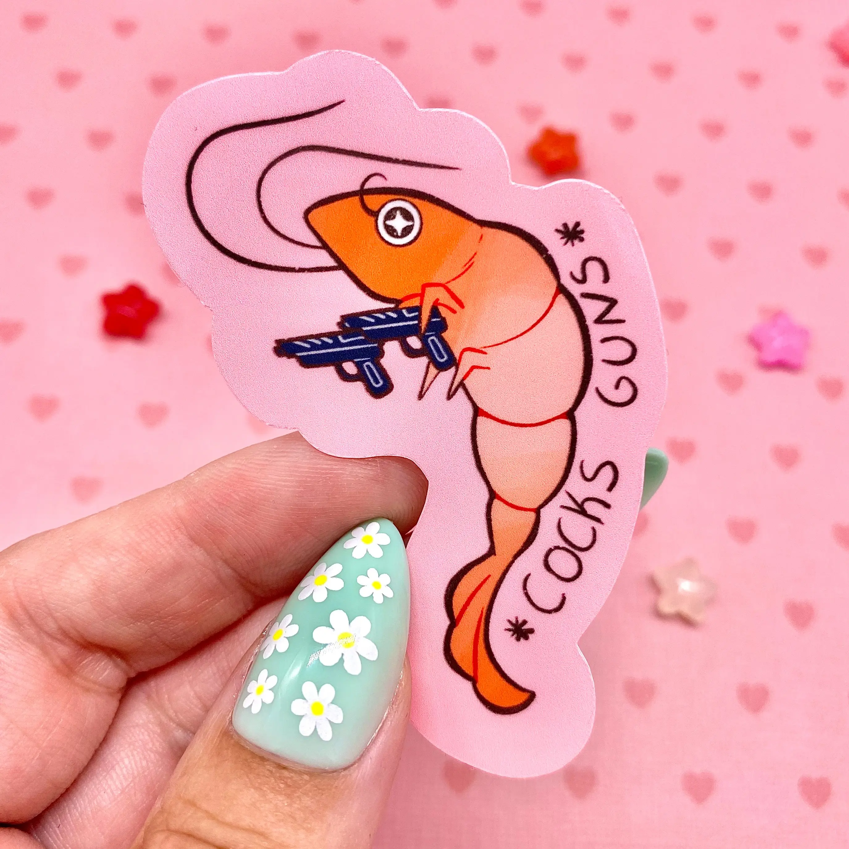 Loaded shrimp Sticker - 1.70x2.9 Inches,  Waterproof Vinyl Decal, Handmade Design