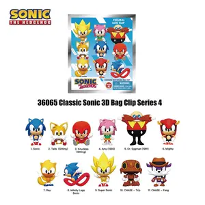 Sonic Officially Licensed Blind Box 3D Figurine Bag Clip Charms Sonic Tails Knuckles Amy Dr Eggman Mighty Ray Super Sonic Set SEGA