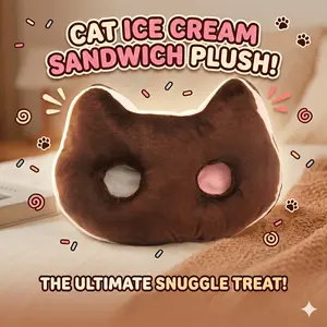 Cookie Brownie Kitten Plush Toy, 9inch Cute Cartoon Anime Game Toy, Soft Plush Doll Cushion, Anime Cat Pet Pillow Sleeping Doll Toy Halloween Birthday Gift, Children's Room Decoration