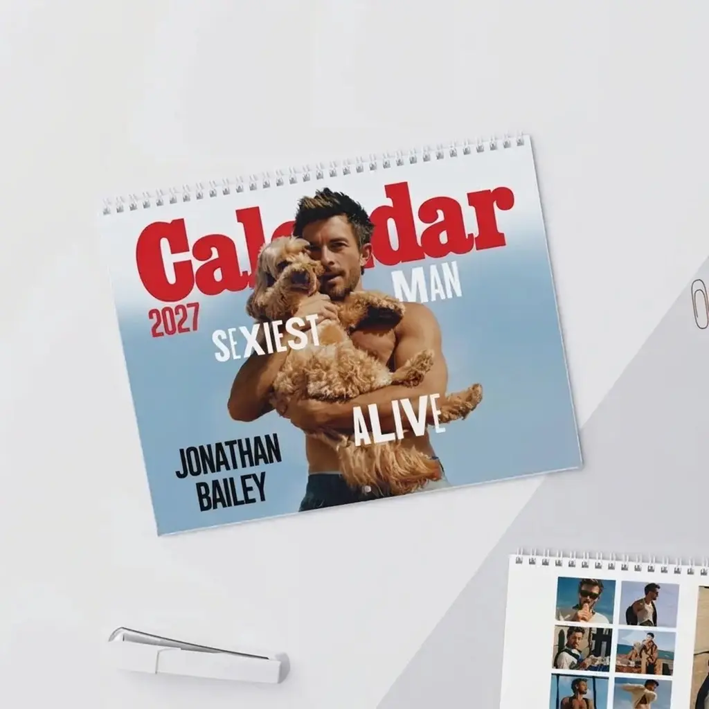 Jonathan Bailey 2027 Calendar, Funny Celebrity Wall Planner, Actor Fan Gift for Her, Celebrity Crush Merch, New Year Holiday Gift