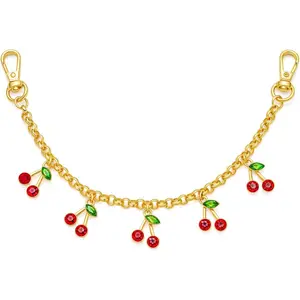 KIRA GOODS Cherry Keychain For Women Double Buckle Key Pendant Trendy 14K Gold-Plated Bag Charm Keychain Accessories Car Key Chain Purse Charms Fashion Jewelry