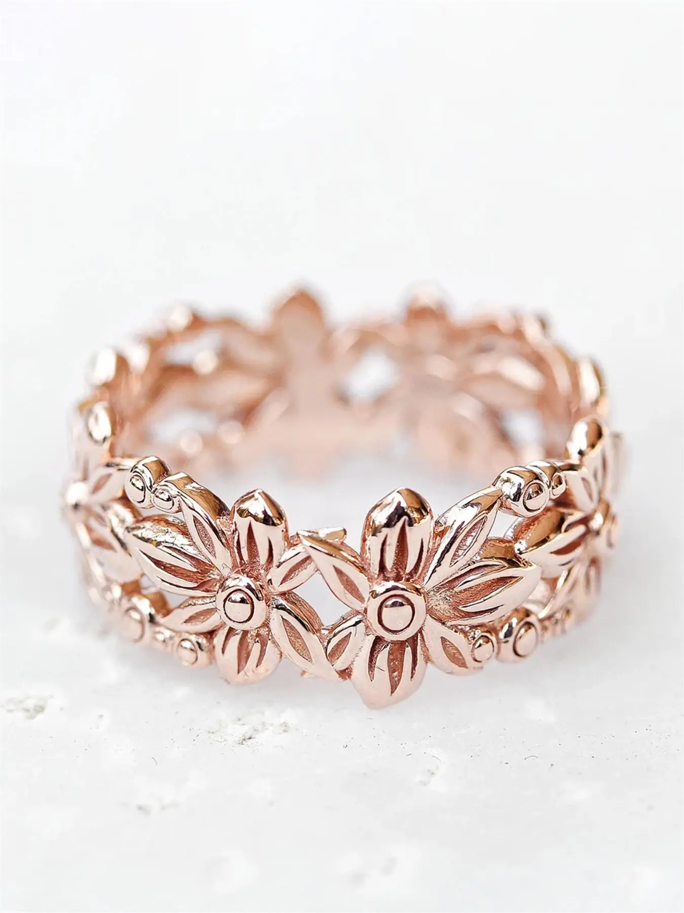 Elegant Flower Design Copper Ring, Fashion Accessories For Women, Trendy Accessories for Party and Daily Life, Statement Rings, Boho Style Rings, Vintage Rings Jewelry, Fashionable Jewelry, Beautiful Rings