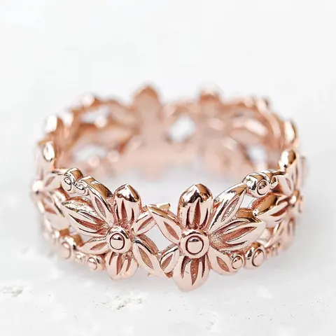 Elegant Flower Design Copper Ring, Fashion Accessories For Women, Trendy Accessories for Party and Daily Life, Statement Rings, Boho Style Rings, Vintage Rings Jewelry, Fashionable Jewelry, Beautiful Rings