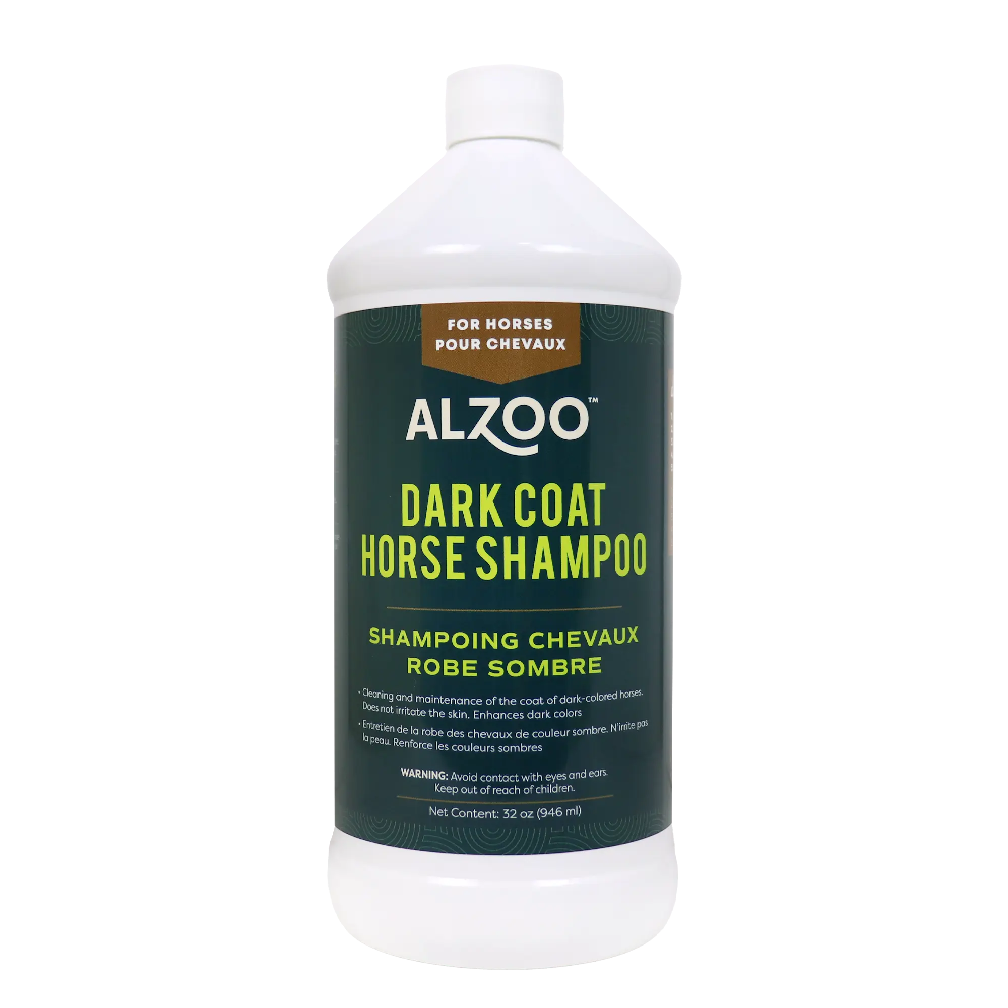 Dark Coat (Black, Brown, Bay) Horse Shampoo, Evergreen Sulfate-Free Formula - Moisturizing, Effective Yet Gentle Clean, Enhances Shine & Color Depth, Enables Easy Grooming Experience