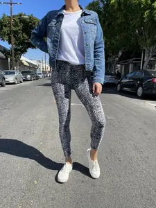 White Mark Women's Comfortable Animal Print Leggings Extended Sizes