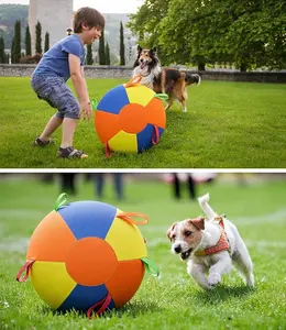 Herding Ball for Dogs, 22in Dog Training Ball with Handle for Outdoor Play, Durable Training Toy Ball for Australian Shepherd, Border Collie, Cattle Dog, Large Breed, Ideal for Herding Dog Exercise#Summervibes