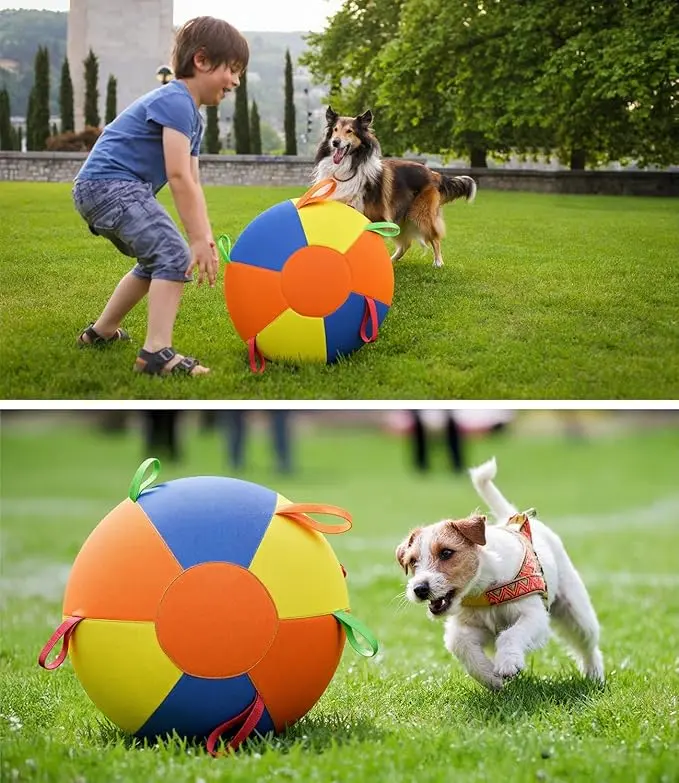 Herding Ball for Dogs, 22in Dog Training Ball with Handle for Outdoor Play, Durable Training Toy Ball for Australian Shepherd, Border Collie, Cattle Dog, Large Breed, Ideal for Herding Dog Exercise#Summervibes