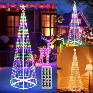 Christmas Tree Star Lights, 8.2FT 406 LEDs Color Changing Artificial Lights with Remote Control Timer Outdoor Waterproof for Home Party Christmas Decorations (Warm White to Multicolor)
