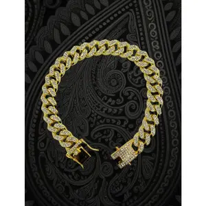 Gold Studded Cuban Link Chain - Item #: 010