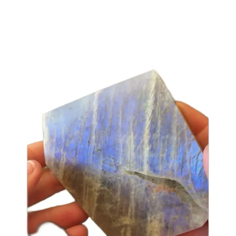 Rainbow Moonstone Polished Freeform Slab Style Natural Gemstone for Jewelry Making & Decorative Pieces