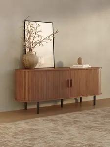 【Sliding Doors Design】ONBRILL 55"/63" Gorgeous Fluted TV Stand for TVs up to 60/70 Inch, Modern Entertainment Center with Power Outlet & Adjustable Shelves Storage for Living Room, Media Console,Bedroom Furniture,Christmas Gift