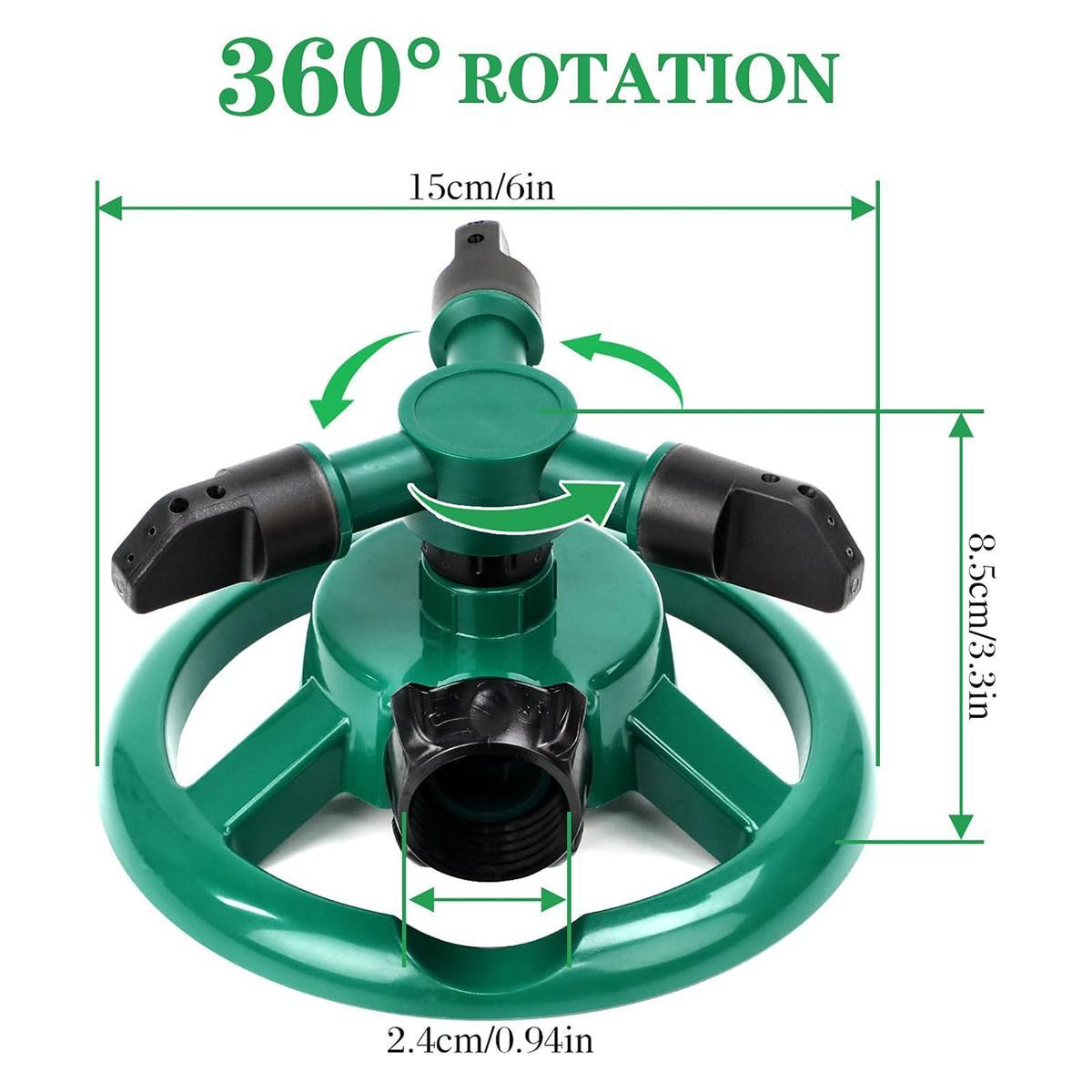 360° Rotating Lawn Sprinkler, Large Area Yard Watering Device, Outdoor Garden Sprinkler for Lawn Irrigation, Water Play Sprinkler for Kids & Pets