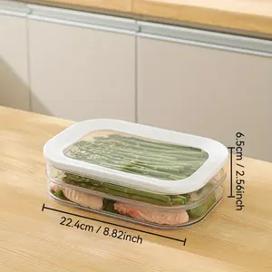 Two Layers Transparent Food Container with Leak Proof Design Reusable Flip Cover Stackable Rectangular Storage Suitable for Meals Fruits Sauces Leftovers Washable Space Saving for Kitchens Lunchboxes Fridge Organizer Utensils