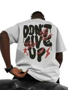 Summer Motivational Slogan Print Short Sleeve T-Shirt, Cool Youth Streetwear, Casual Fitted Top for Students, American Street Style