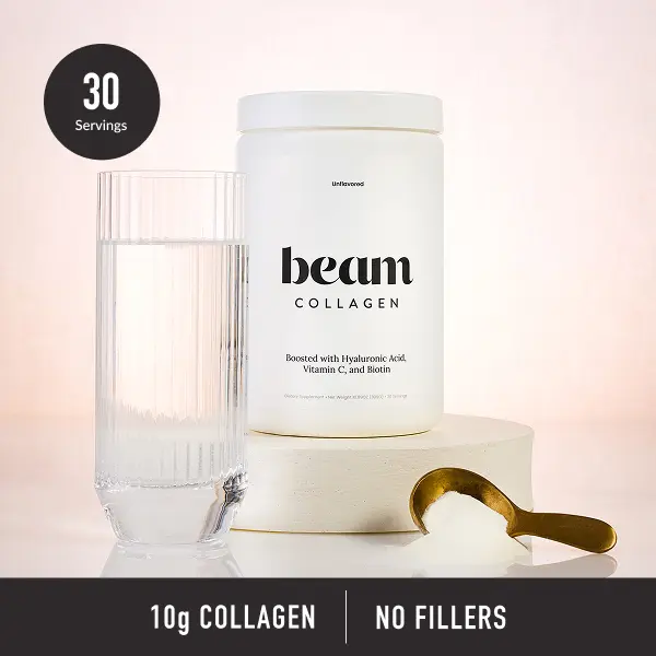 Beam Collagen Complex Powder - 30 Servings, Unflavored, Biotin-Enhanced, Sugar-Free, Dairy-Free Dietary Supplement for Skin, Hair, Nails | Beauty & Joint Support Product